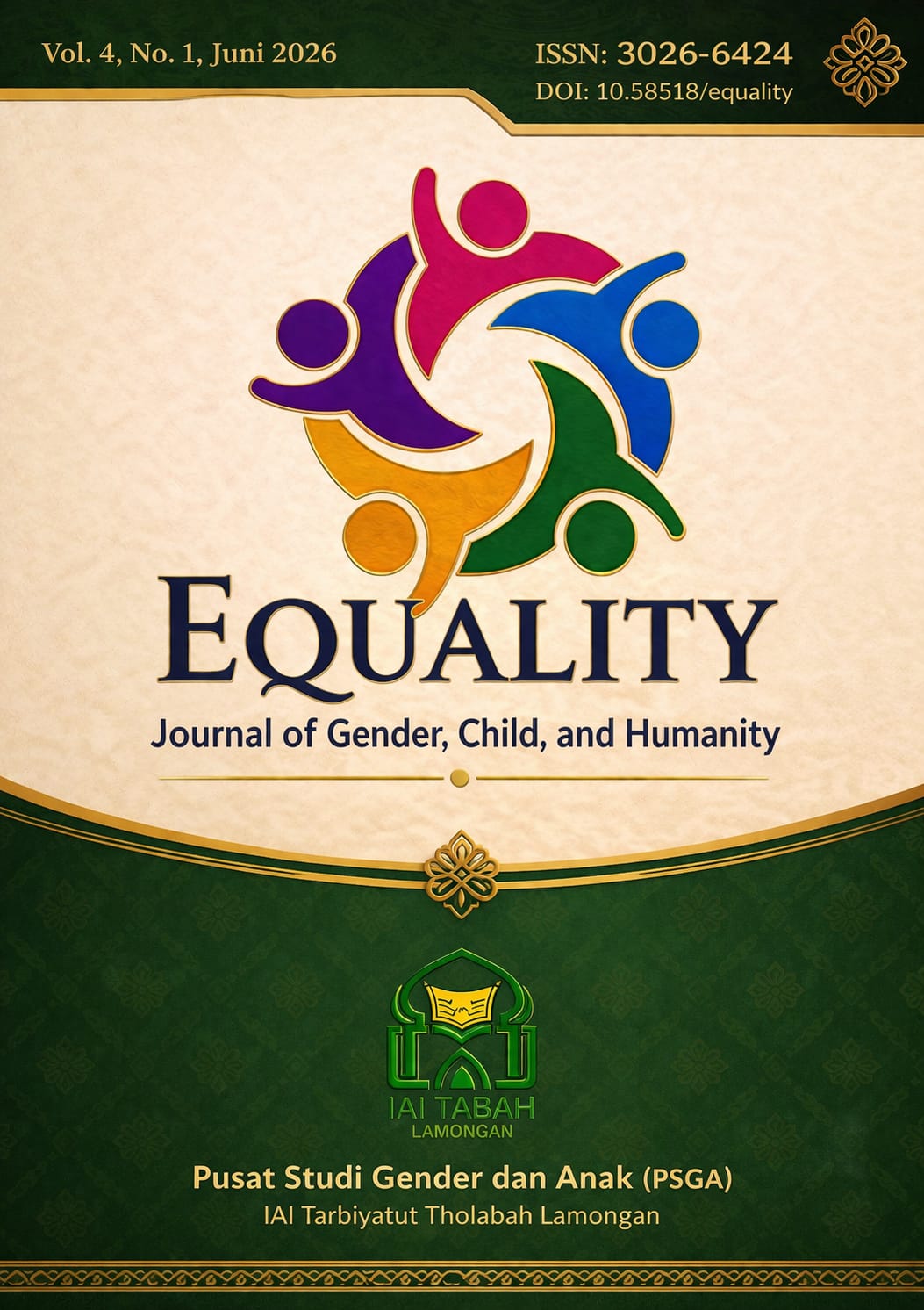 					View Vol. 4 No. 1 (2026): EQUALITY: Journal Of Gender, Child, And Humanity
				